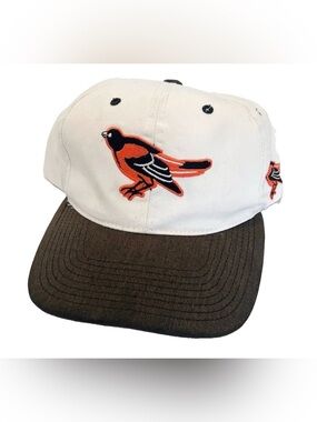 Vintage Baltimore Orioles SnapBack Hat Cap White Bird Logo MLB Baseball